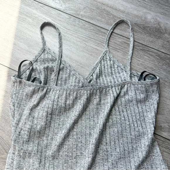 Papaya Metallic Glitter  Knitted Ribbed Midi Straps Dress Made in USA - Picture 14 of 14